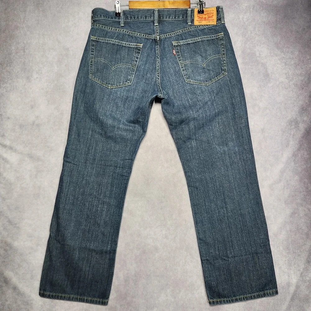 Levi's 559 Relaxed Straight Leg Jeans Mens 38x32‎ Blue Denim